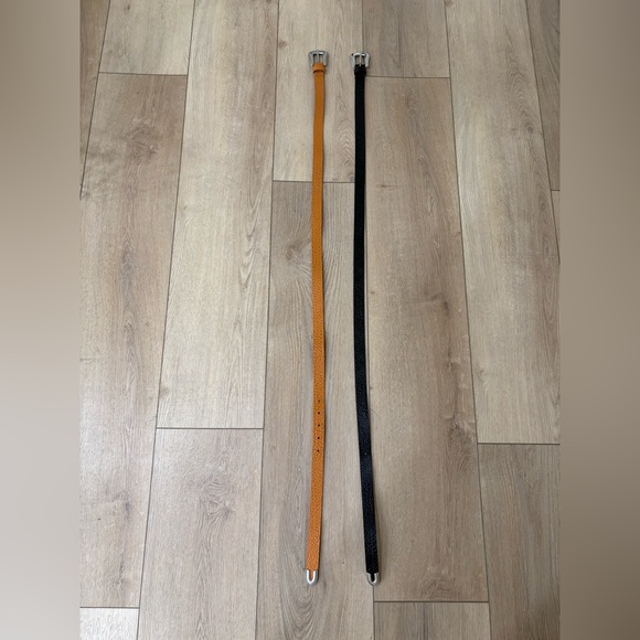 Urban Outfitters Real Leather Belts 2 pack Brown & Black - Picture 2 of 6